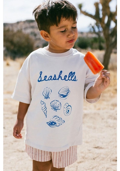 Monila Unisex Çocuk Pamuklu Bisiklet Yaka Baskılı T-shirt Beyaz