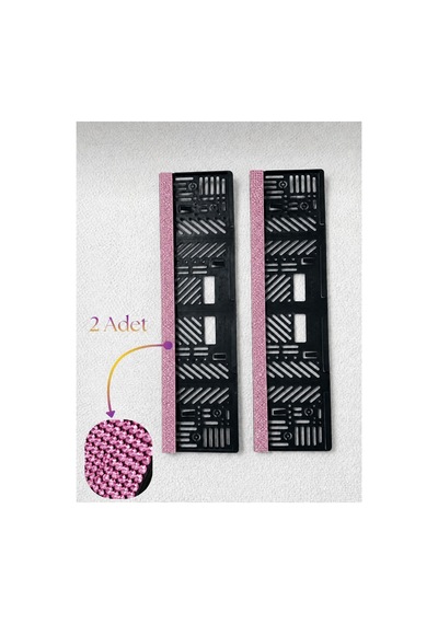 Taşlı Plakalık Oto Plaka Toz Pembe Taşlı 2 Adet