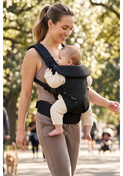Wellgro Comfy 4 İn 1 Bebek Taşıma Kanguru, Siyah