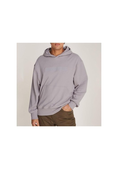 Calvin Klein Embroıdered Box Hood, Pcr Gri Erkek Hoodie