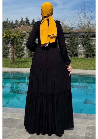 Rabia Şamlı Jale Elbise Siyah Normal