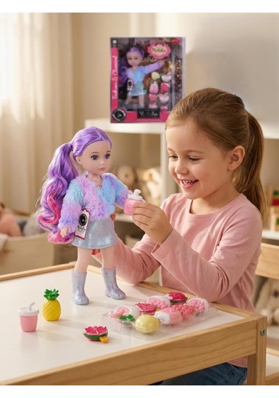 Mulisha Fashion & Classical Serisi Mor Saçlı Bebek - 30 Cm Eklemli Figür Ve Aksesuar Seti