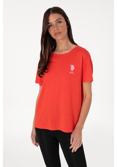 U.S. Polo Assn. Kadın Kırmızı Bisiklet Yaka Tişört 50300703-VR213