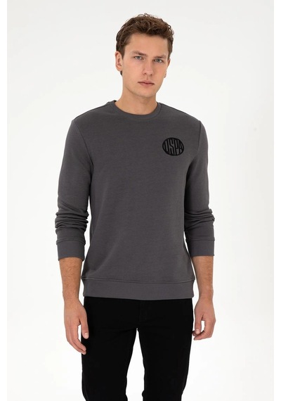 Us Polo Assn. U.s. Polo Assn. Erkek Regular Fit Bisiklet Yaka Gri Sweatshirt Vr024gri