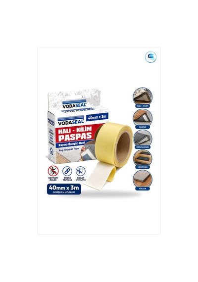Halı Kilim Paspas Kaydırmaz Yapıştırıcı Bant 40mm X 3m Merdiven Y