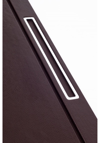 Turgut Office Deri Kapaklı Masa Sümeni Kahve Krom Detaylı 50 x 35 CM