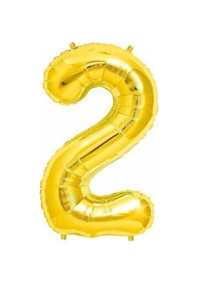 Gold Folyo Balon 2 Rakamı Sarı