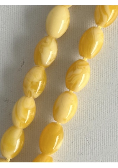 Oval Kesim Kokulu Toz Kehribar Tesbih 33lük 6mm A005