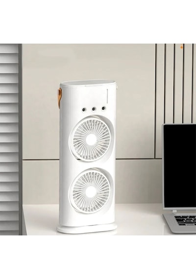 Şarjlı Masa Üstü Vantilatör Kumandalı 3 Spreyli Buharlı Hız Modlu Mini Soğutucu Fan Mini Klima