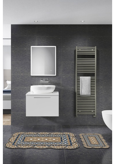 Alanur Sümbül Lazer Kesim 2 Li Banyo Takimi St210175ka Gri - Krem