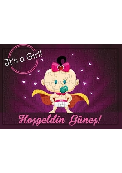 Kız Bebek Hoşgeldin Hediyesi Isimli Puzzle - Yapboz