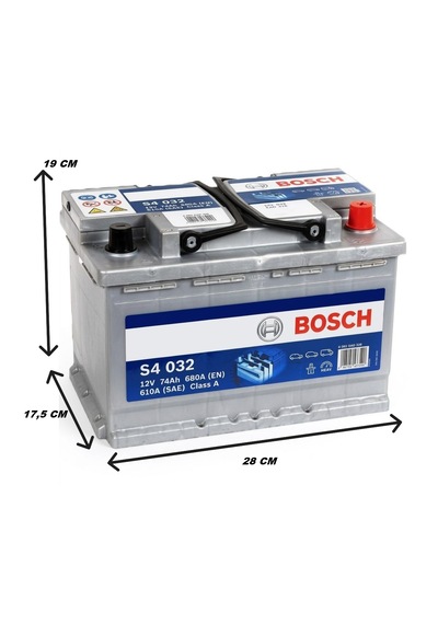 Bosch S4 032 Silver 12 V 74 Ah 680 A Akü-yerinde Montaj