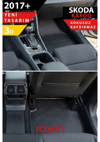 Skoda Karoq 2017+ 3d Havuzlu Paspas Tam Uyumlu Su Geçirmez, Kaymaz