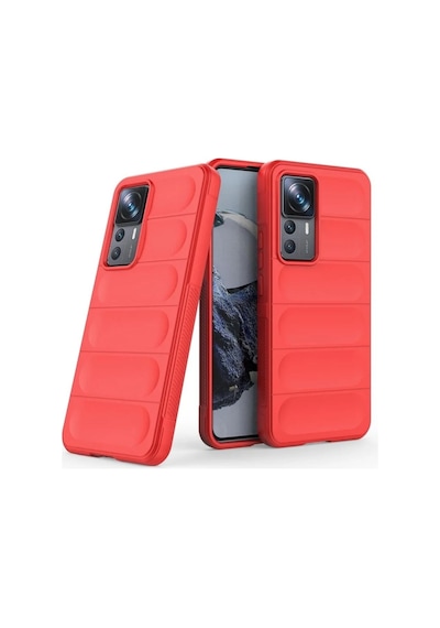 Xiaomi 12T Uyumlu Silikon Kılıf - Kamera Korumalı Esnek Yeni Nesil Airbag Kapak - Kırmızı