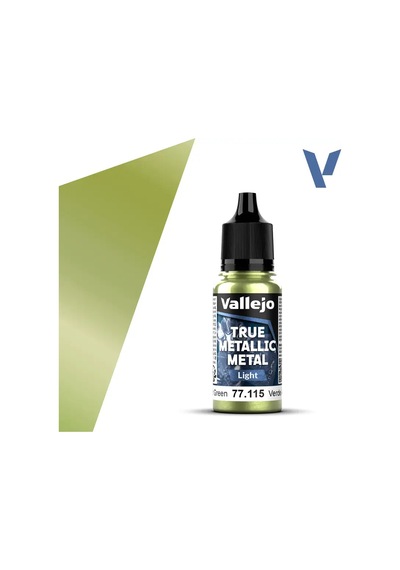 Vallejo 77115, 18 Ml. Amber Green Light True Metallic Metal Maket Boyası Standart