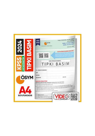 2024 Kpss Ortaöğretim/lise Ösym Tıpkı Basım Çıkmış Soru Kitapç