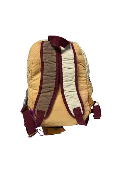 Old Cotton Cargo Kaliteli Vintage Disayn Sırt Gezi Çantası New Patchwork 5017 Kahverengi - Mavi