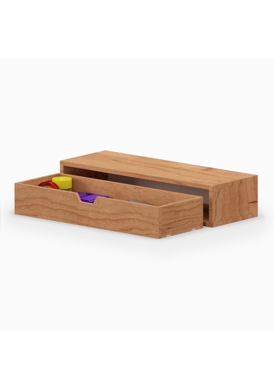 Desna Tek Katlı Tek Çekmeceli Dolap - Kiraz 34 Cm Uzunluk X 12.1 Cm Derinlik X 7.2 Cm Woodsaka Doğal Ahşap