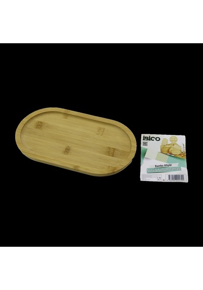 Ahşap Bambu Oval Mini Servis Tepsisi 25 X 14 X 1.4 Cm Açık Mavi