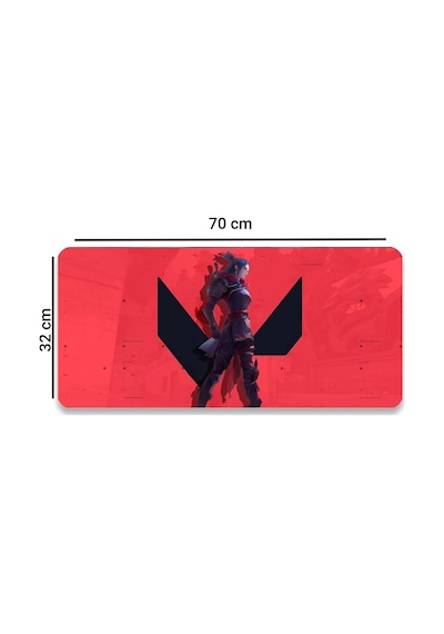 Sonictouch Kırmızı Siyah V-max Kaymaz Gaming Oyuncu Masaüstü Dikişsiz Klavye Mouse Pad 32x70cm