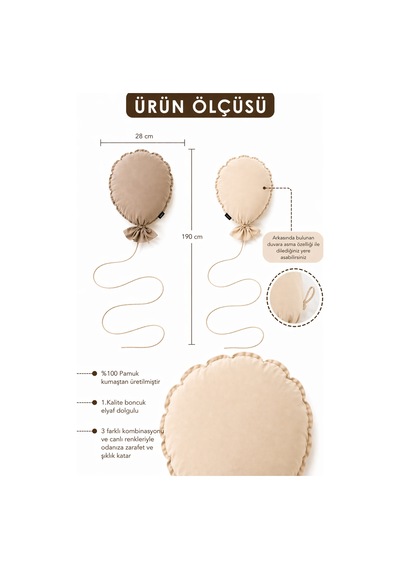 Çocuk Odası Dekorasyonu 2'li Balon Set, Bebek Odası Dekoratif Balon, Duvar Dekorasyonu
