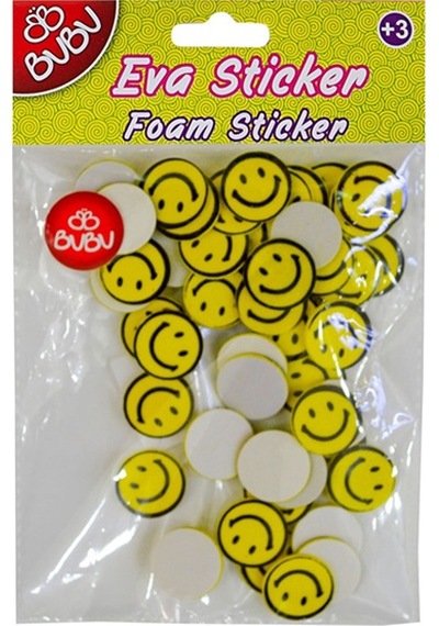 Bu-bu Eva Sticker Gülen Yüz Küçük 12 Li Pvc Bubu-sts029 Çok Renkli