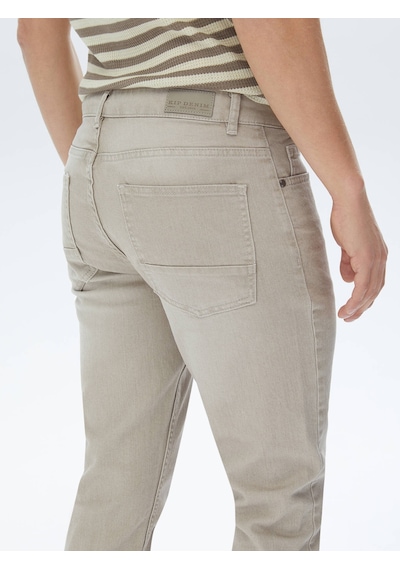 Kip Haki Slim Fit Denim Pamuk Karışımlı Pantolon Haki