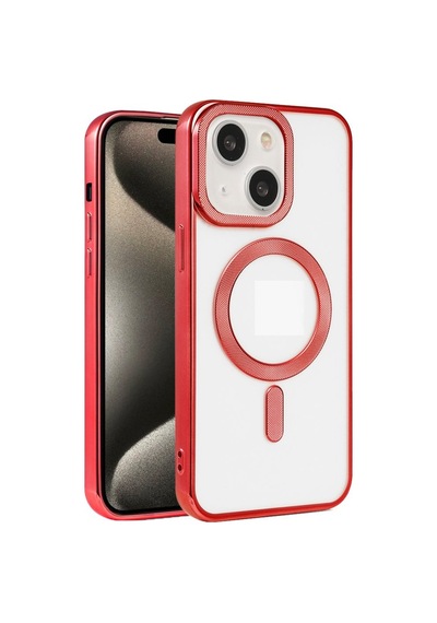 Apple Uyumlu iPhone 15 Kılıf Pütür Dizayn Magsafe Şeffaf Krns Case