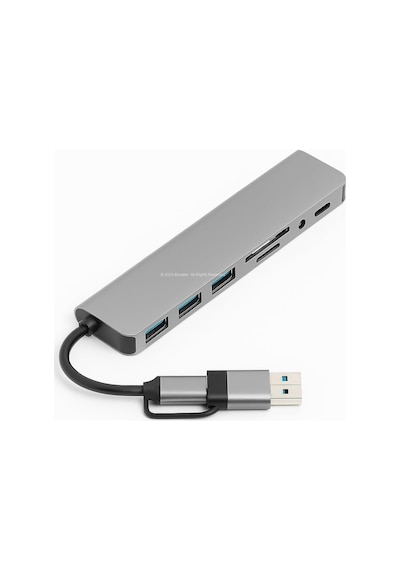 Busstier 8 İn 1 Usb C Hub Çoklu Adaptör Usb 3.0 Ve Usb 2.0 Hub Tf Sd Kart Okuyucu 3.5mm Ses Çıkışı Power Delivery Destekli Macbook Pro Laptop Tablet Uyumlu