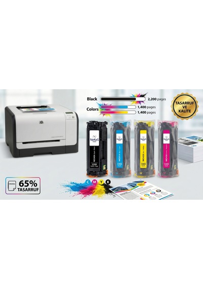 Nekes Hp 125a Cb540a  Uyumlu Toner Seti 4 Renk - Cp1215 Cm1312 Cm1515 Uyumlu