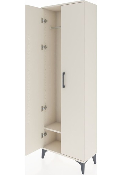 Arges Dolap Tek Raflı 2 Kapaklı Tek Askılı 60x30x182 Aytaşı-a... Aytaşı