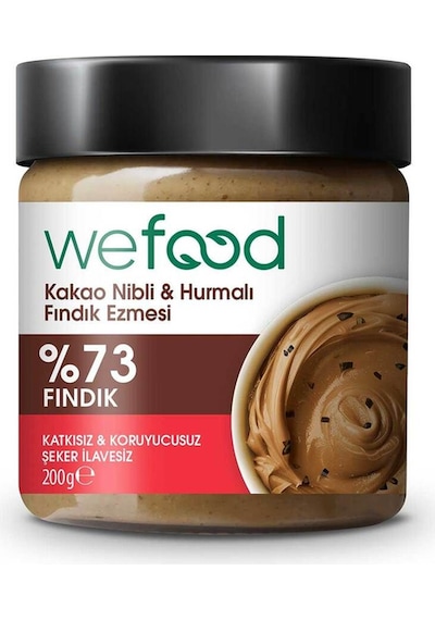 Wefood Kakao Nibli Hurmalı Fındık Ezmesi 200 gr