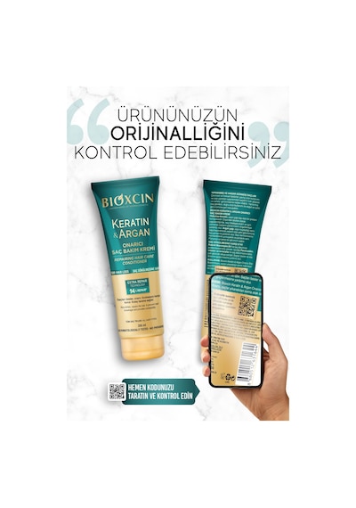 Bioxcin Keratin & Argan Onarıcı Saç Bakım Kremi 250 ml  -  Yıpranmış Ve Hassas Saçlar