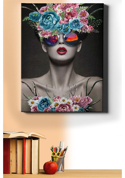 Webstyle Sayılarla Boyama Seti Kasnaklı Çiçek Saçlı Kadın 7 40 X 50 Cm