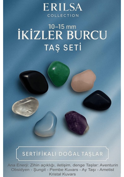 Sertifikalı İkizler Burcu Doğal Taş Kütle Seti 10-15 Mm - Zihin A