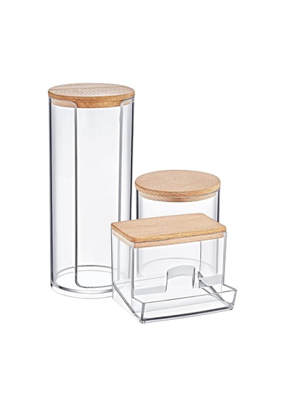 Kapak 3 Lü Akrilik Organizer Set Siyah