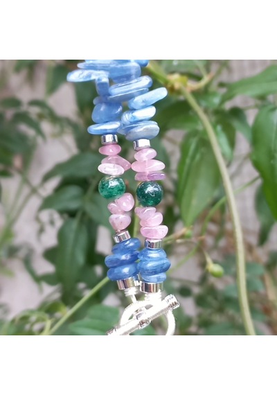 Sibelce Çok Renkli Multi Color Kyanit El Yapımı Kolye Yeşil