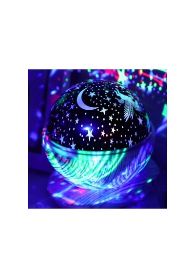 Dönen Gece Lambası Dönen Yıldızlı Gökyüzü Projeksiyon Gece Lambası Mor Karışık