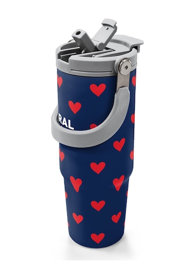 Coral High Lacivert Kırmızı Kalp Desenli Pipetli Ve Direkt İçim Çelik Termos 900 Ml 38705 Lacivert - Kırmızı Coral High Lacivert Kırmızı Kalp Desenli Pipetli Ve Direkt İçim Çelik Termos 900 Ml 38705 Lacivert - Kırmızı