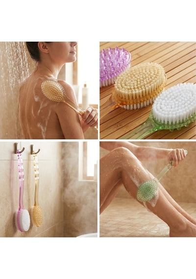 Go İthalat Plastik Saplı Vücut Temizleme Fırçası - Çok Amaçlı Sırt Ve Vücut İçin Banyo Ve Duş Kese A