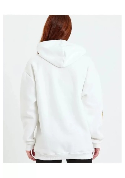 Suma Beyaz Baskılı Kapüşonlu Sweatshirt Xl Beden