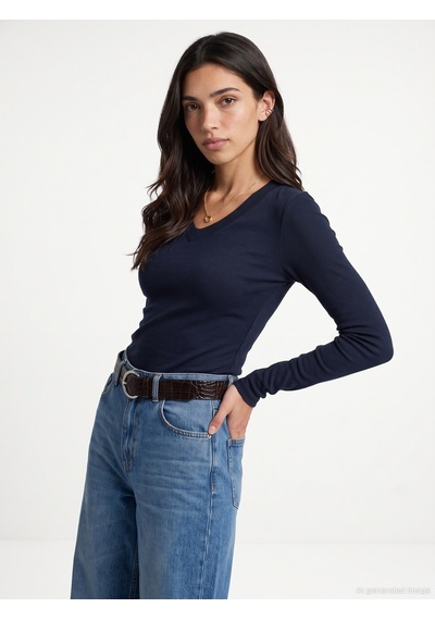 Dilvin 33286 Sıcak Tutan V Yaka Bra-free Top K.lacivert