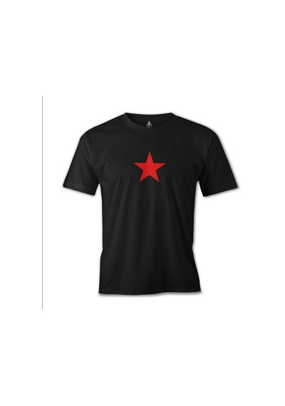 Kızıl Yıldız Siyah Erkek Tshirt