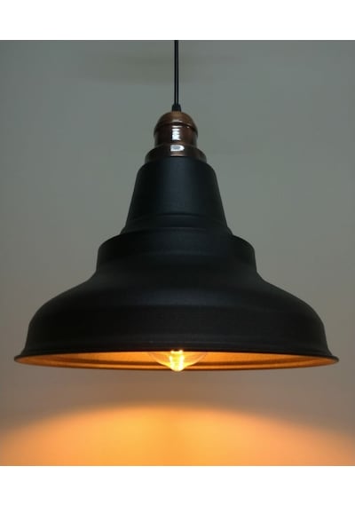 Riolight Retro Siyah Içi Altın Tekli Sarkıt Bakır-Eskitme Askı