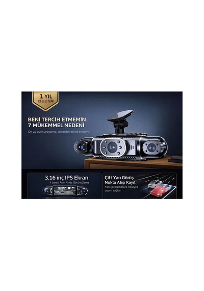 4 Açı Araç İçi Kamera 1080p Hd Gps Modül Birlikte Kendi Hafızası 32gb Mobil Uygulama Desteği