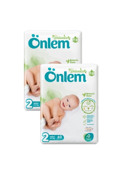 Önlem Botanika Bebek Bezi Mini 2 Numara 2 x 60 Adet 2'li