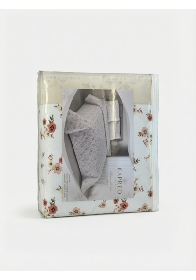 Kapreo Home Flower Collection Çift Kişilik Pamuk Pike Seti Krem 200x230 Çok Renkli