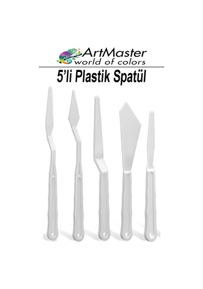 Plastik Spatula Seti 5 Li Resim Ve Heykel Plastik Spatül Esnek Palet Bıçağı Plastik 1 Paket
