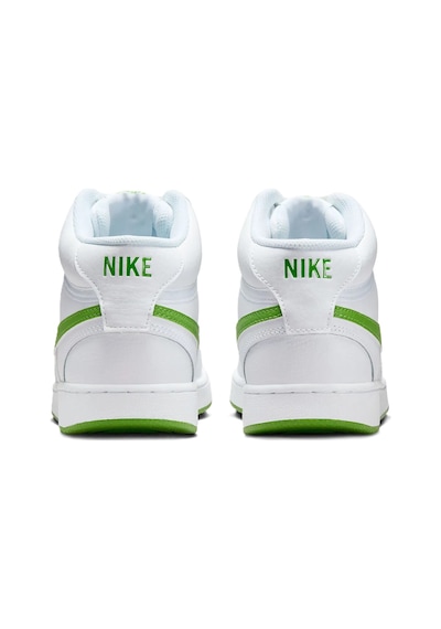 Nike Court Vision Mid Sneaker Bilekli Günlük Beyaz Yeşil Swoosh Spor Ayakkabı Beyaz