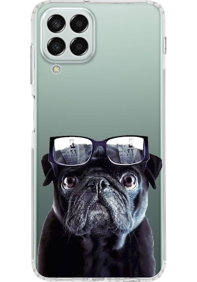 Samsung Galaxy M33 İle Uyumlu Köpek 3 Kamera Korumalı Şeffaf Kılıf Şeffaf